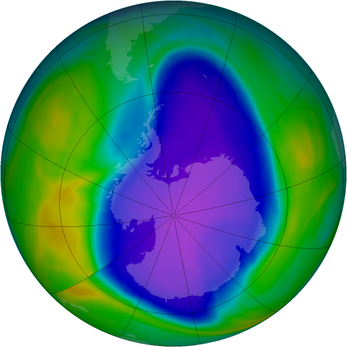 Antarctic ozone map for 10 October 2006